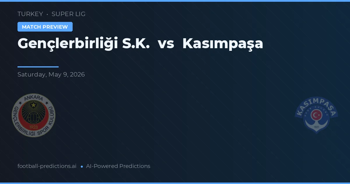 Gençlerbirliği vs Kasımpaşa — prognóstico e prévia do jogo