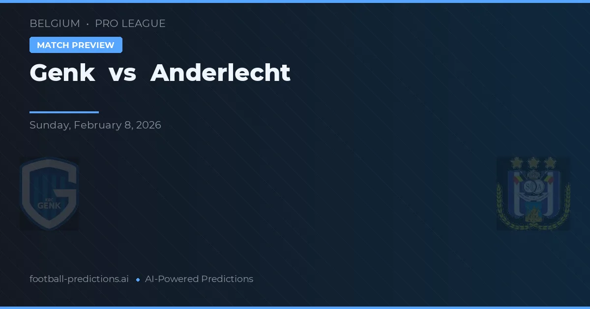Genk vs Anderlecht — prognóstico e prévia do jogo