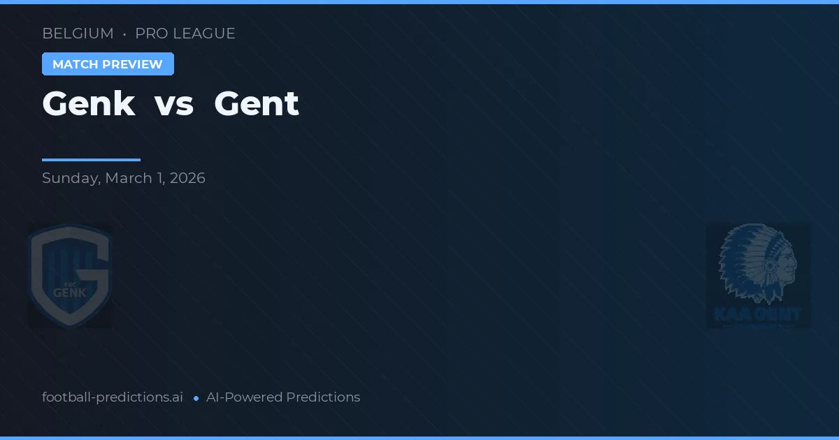 Genk vs Gent — prognóstico e prévia do jogo