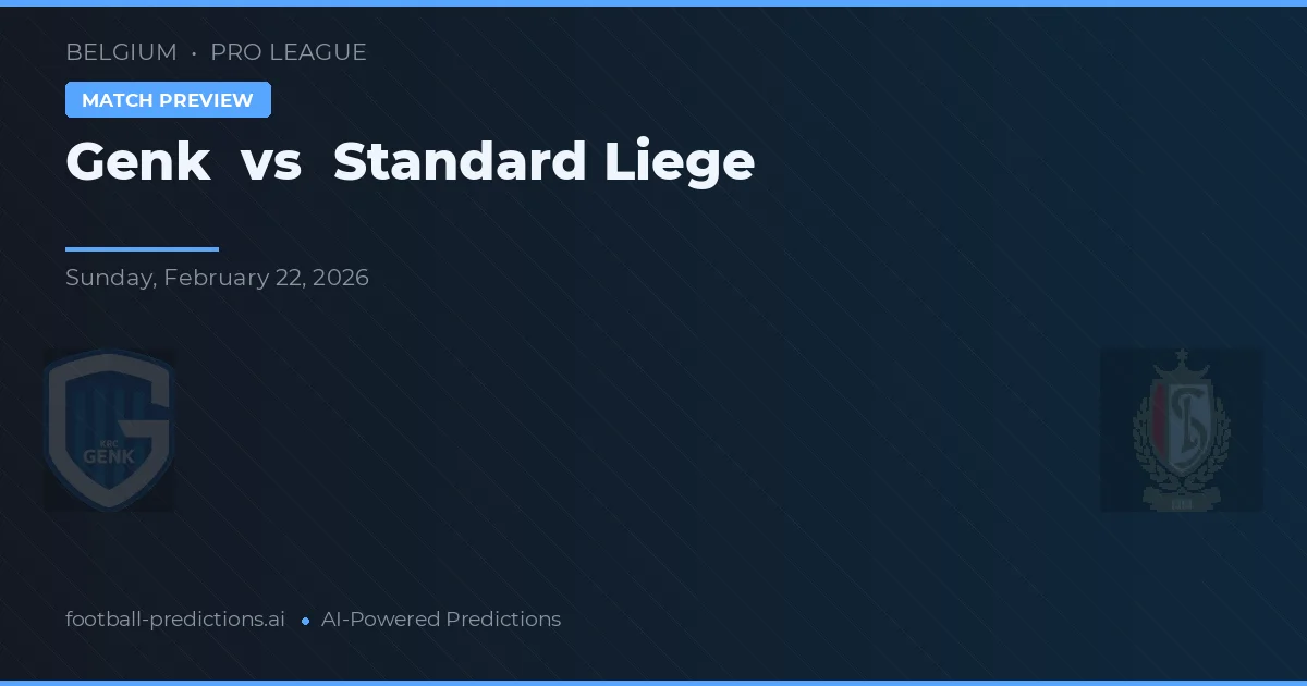Genk vs Standard Liège — prognóstico e prévia do jogo
