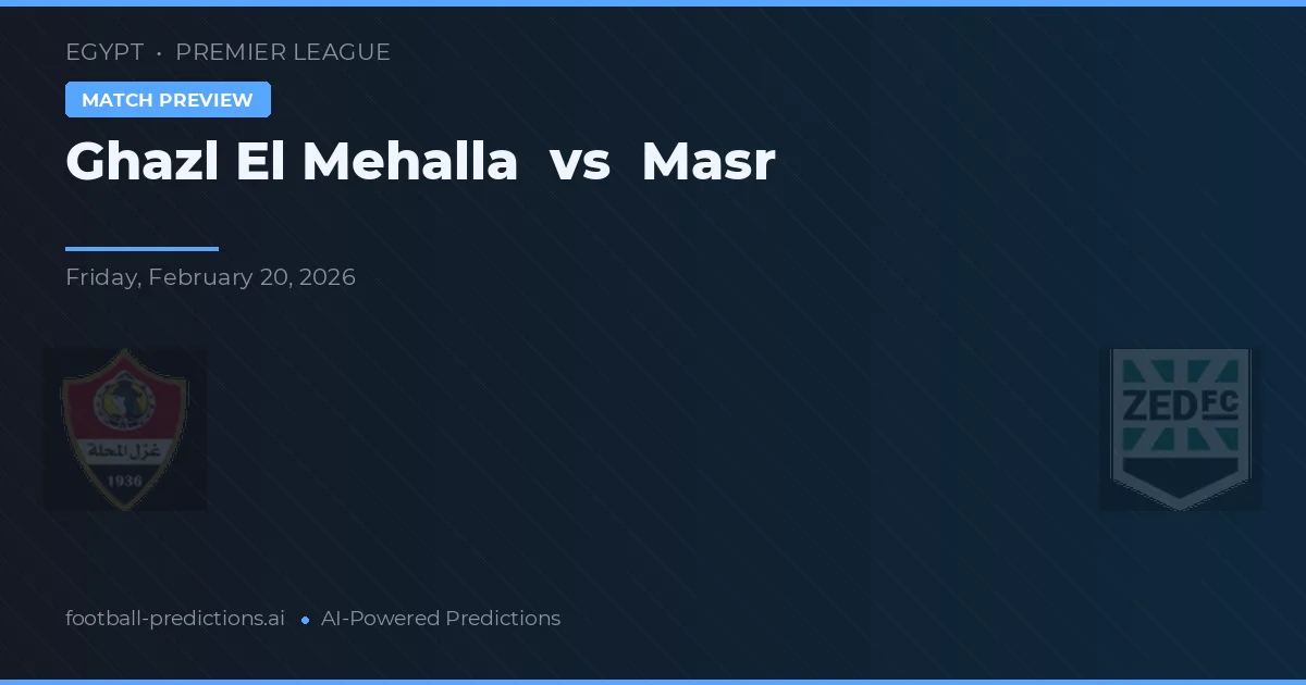 Ghazl El Mehalla vs Masr — prognóstico e prévia do jogo