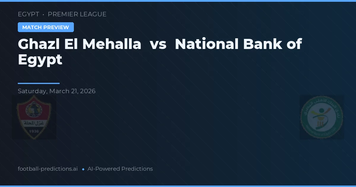 Ghazl El Mehalla vs Banco Nacional do Egito — prognóstico e prévia do jogo