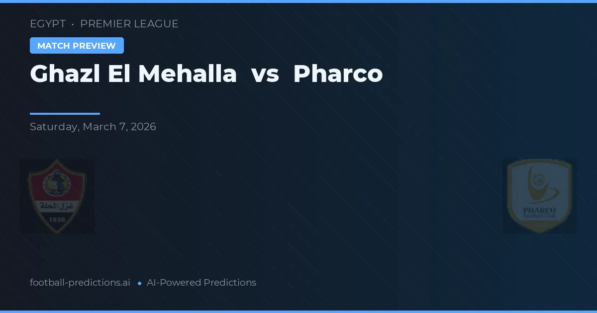 Ghazl El Mehalla vs Pharco — prognóstico e prévia do jogo