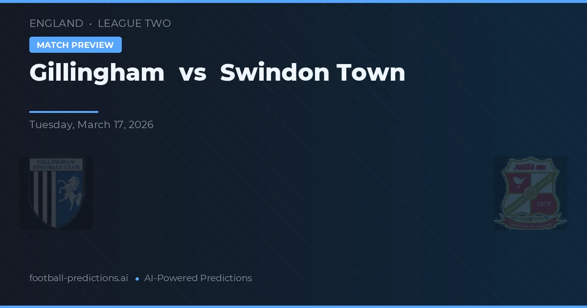 Gillingham vs Swindon Town — prognóstico e prévia do jogo