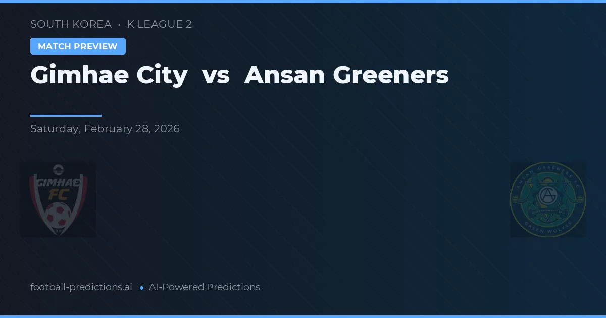 Gimhae City vs Ansangreeners — prognóstico e prévia do jogo