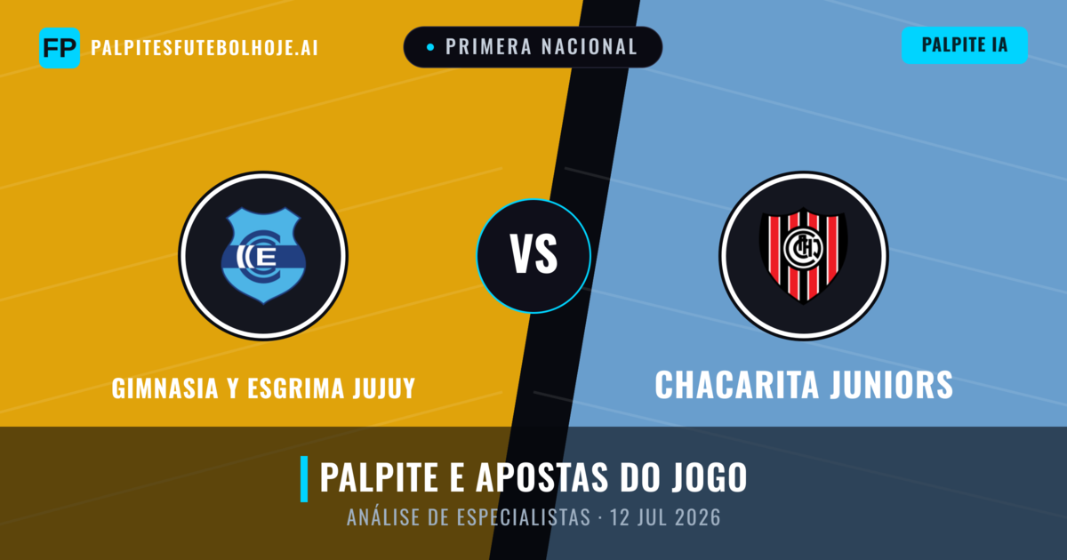 Gimnasia y Esgrima Jujuy vs Chacarita Juniors — prognóstico e prévia do jogo