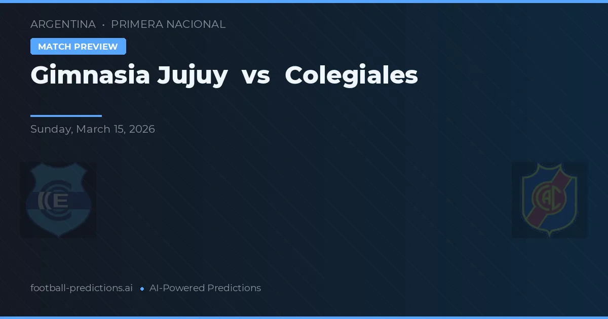 Gimnasia y Esgrima Jujuy vs Colegiales — prognóstico e prévia do jogo