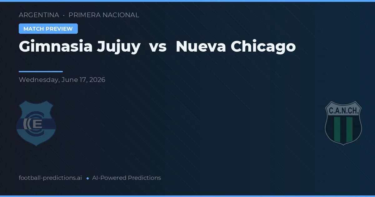 Gimnasia y Esgrima Jujuy vs Nueva Chicago — prognóstico e prévia do jogo