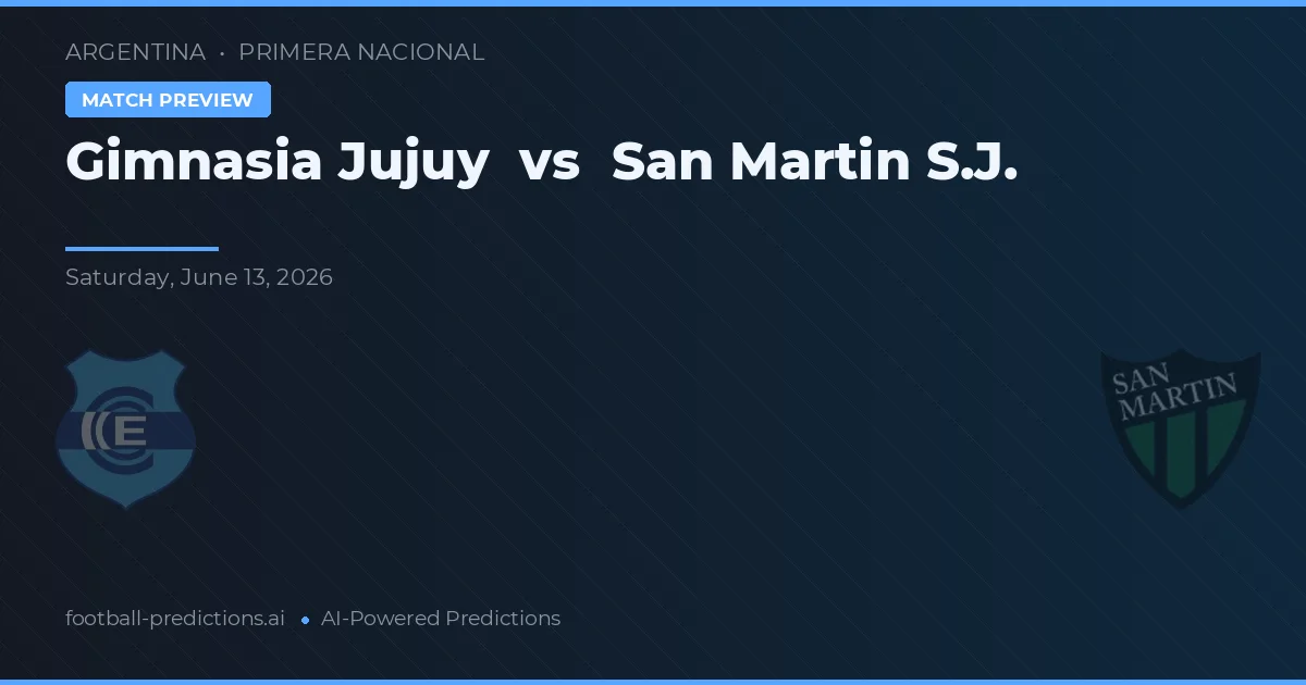 Gimnasia y Esgrima Jujuy vs San Martín SJ — prognóstico e prévia do jogo