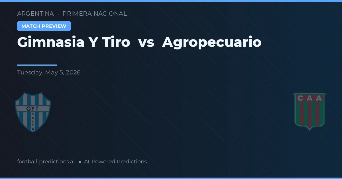 Gimnasia y Tiro vs Agropecuario — prognóstico e prévia do jogo