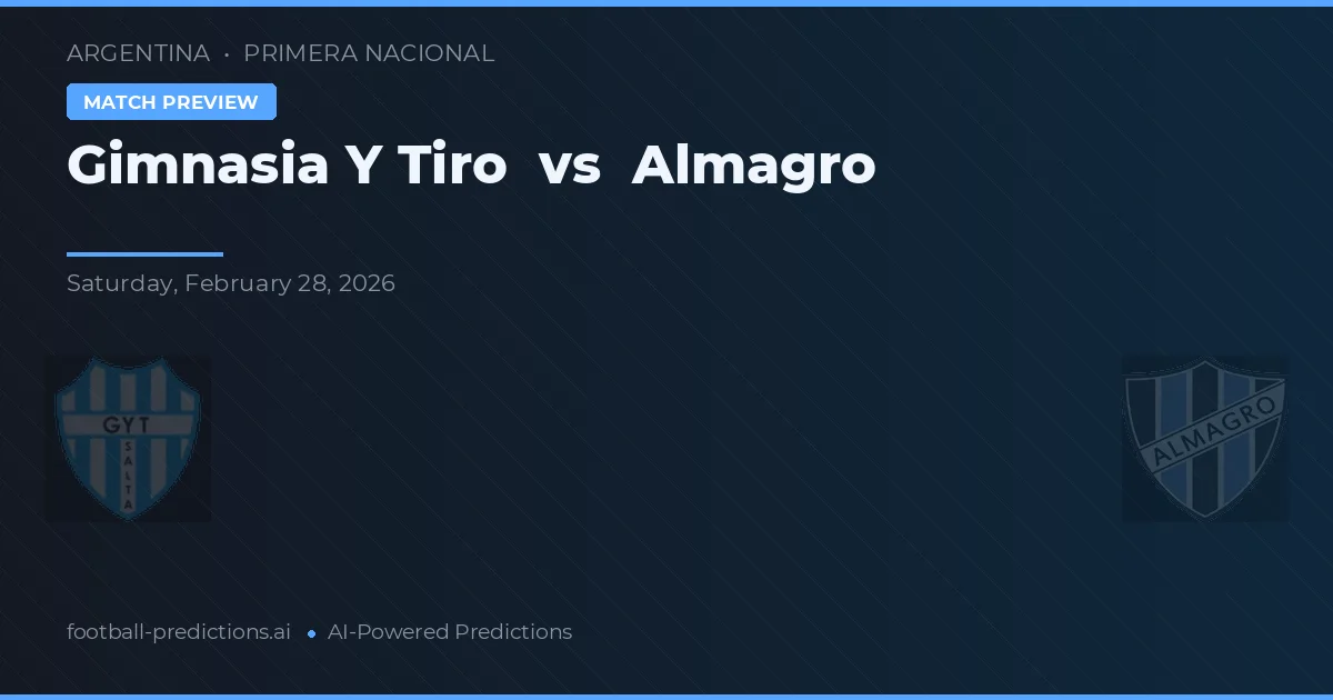 Gimnasia y Tiro vs Almagro — prognóstico e prévia do jogo