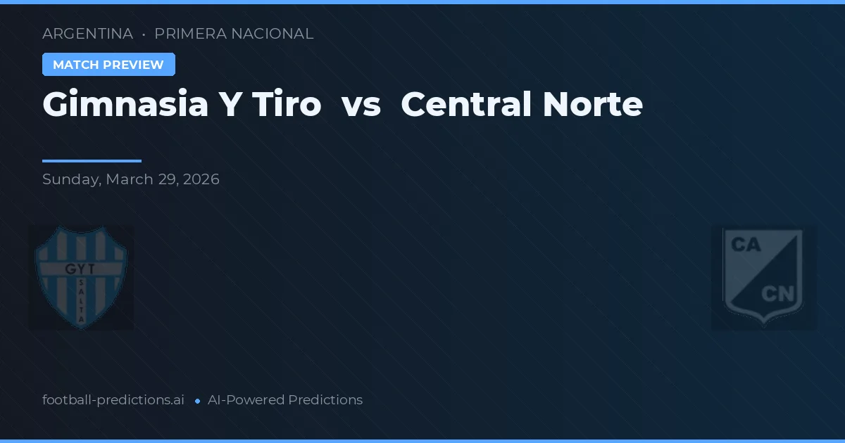 Gimnasia y Tiro vs Central Norte — prognóstico e prévia do jogo