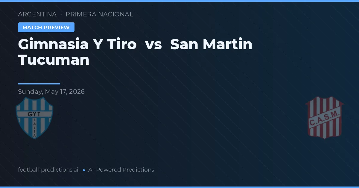 Gimnasia y Tiro vs San Martín Tucumán — prognóstico e prévia do jogo