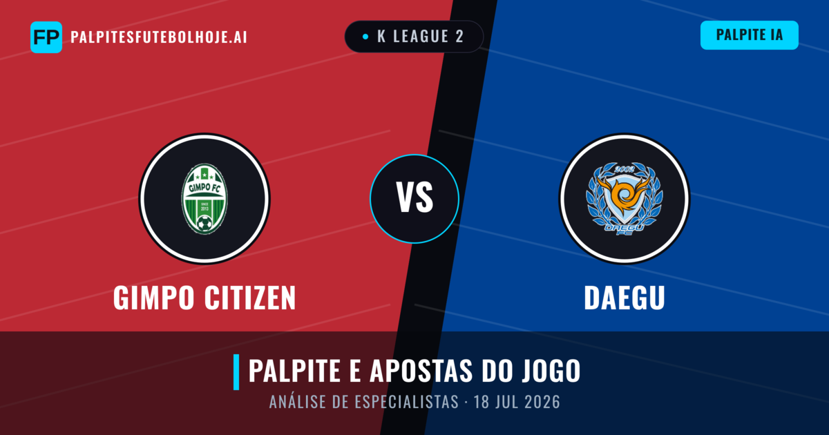 Gimpo Citizen vs Daegu — prognóstico e prévia do jogo