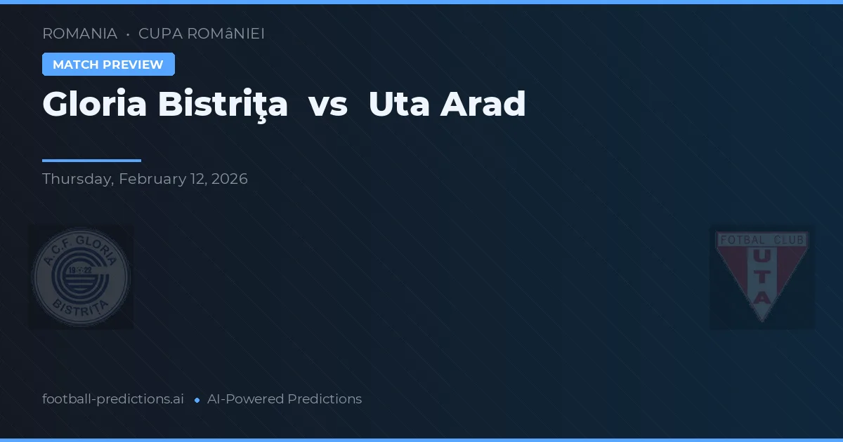 Gloria Bistriţa vs UTA Arad — prognóstico e prévia do jogo