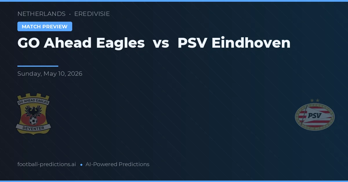 Go Ahead Eagles vs PSV Eindhoven — prognóstico e prévia do jogo
