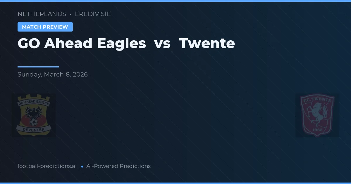 Go Ahead Eagles vs FC Twente — prognóstico e prévia do jogo