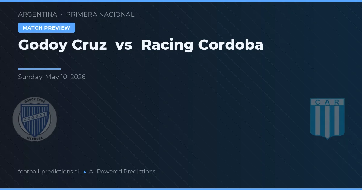 Godoy Cruz vs Racing de Córdoba — prognóstico e prévia do jogo