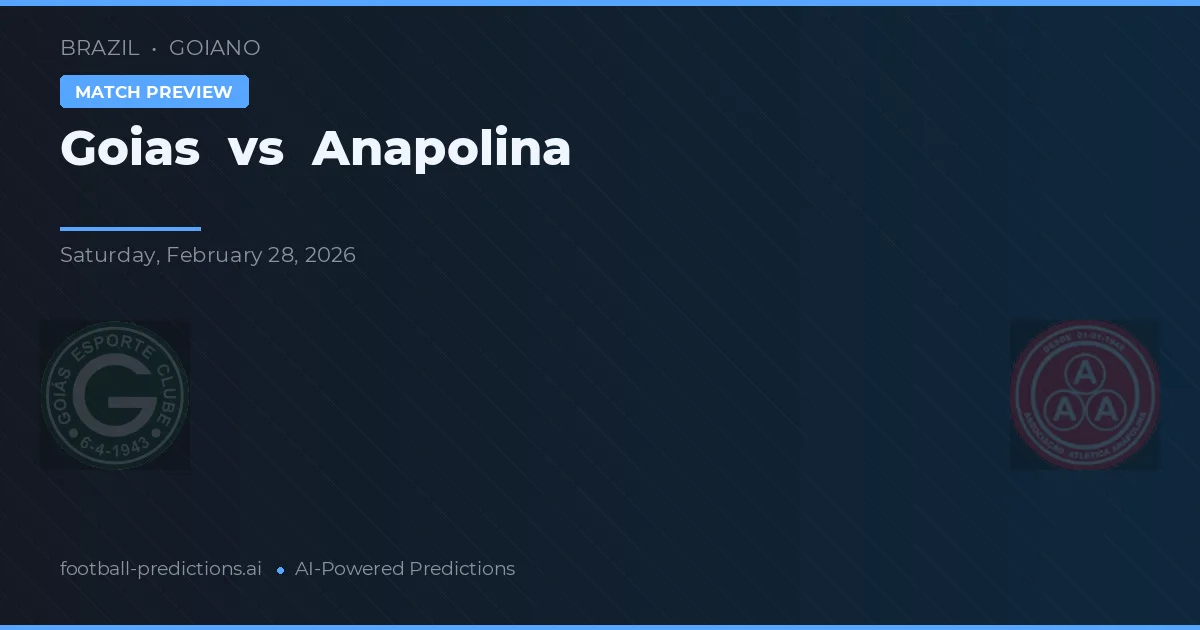 Goiás vs Anapolina — prognóstico e prévia do jogo