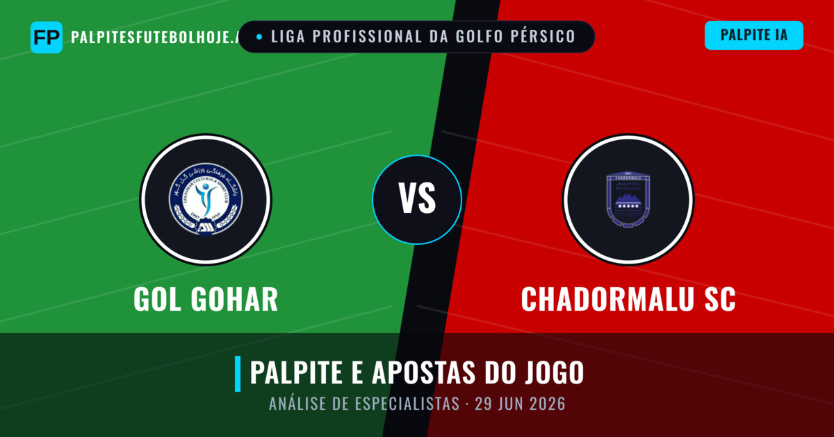 Gol Gohar vs Chadormalu SC — prognóstico e prévia do jogo