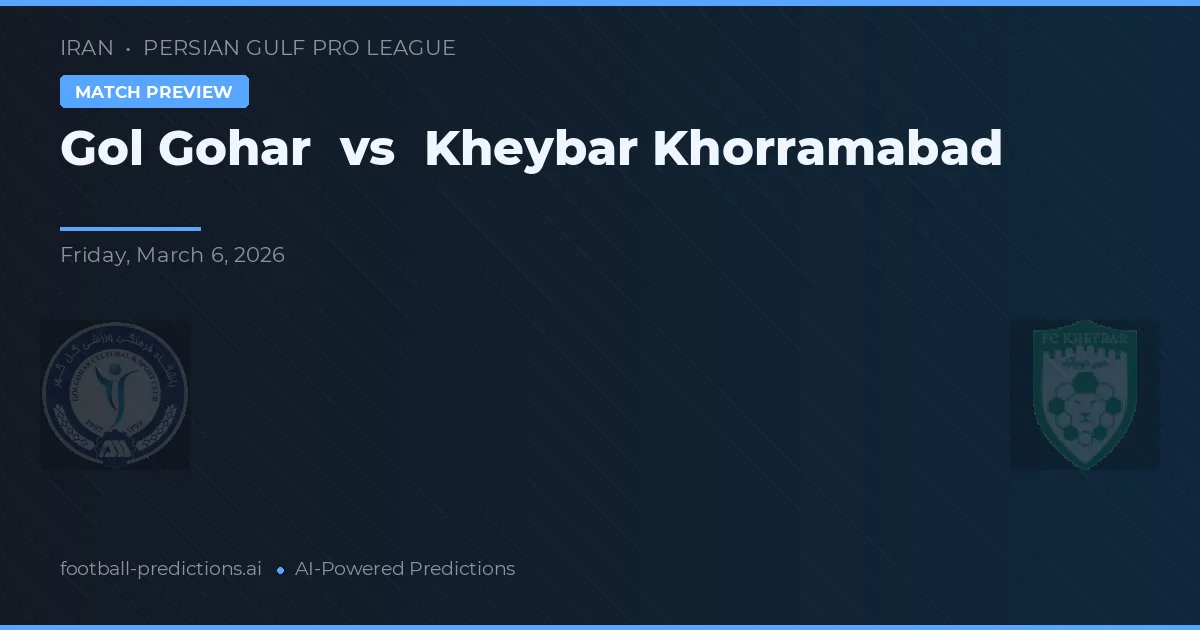 Gol Gohar vs Kheybar Khorramabad — prognóstico e prévia do jogo
