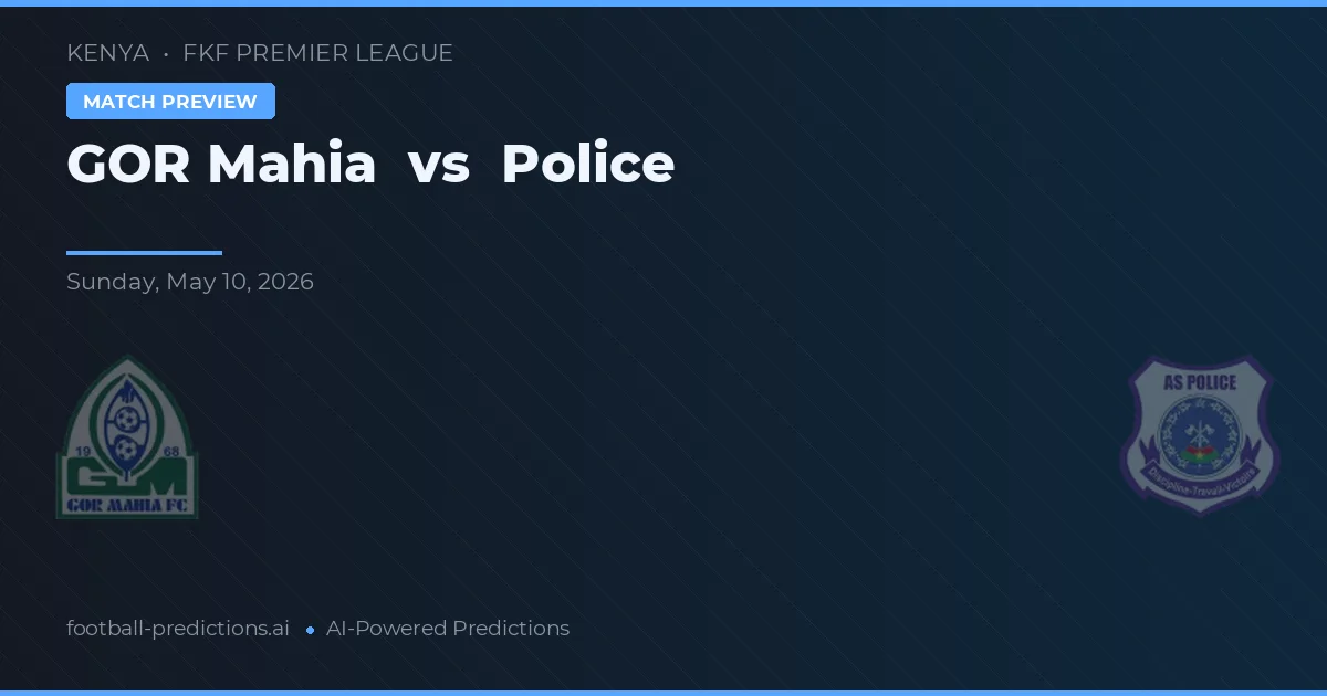 Gor Mahia vs Police — prognóstico e prévia do jogo