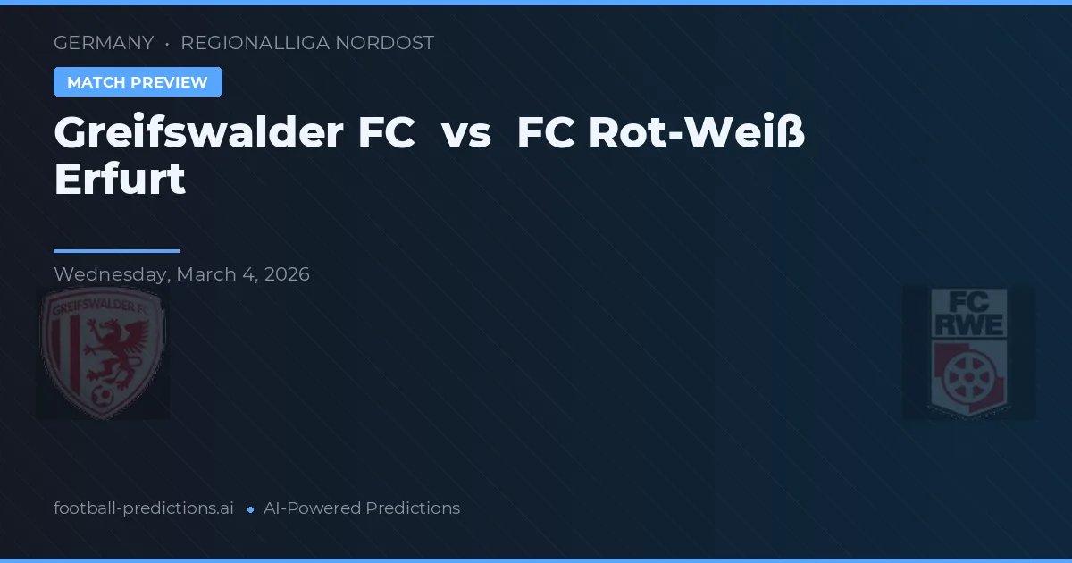 Greifswalder FC vs FC Rot-Weiß Erfurt — prognóstico e prévia do jogo