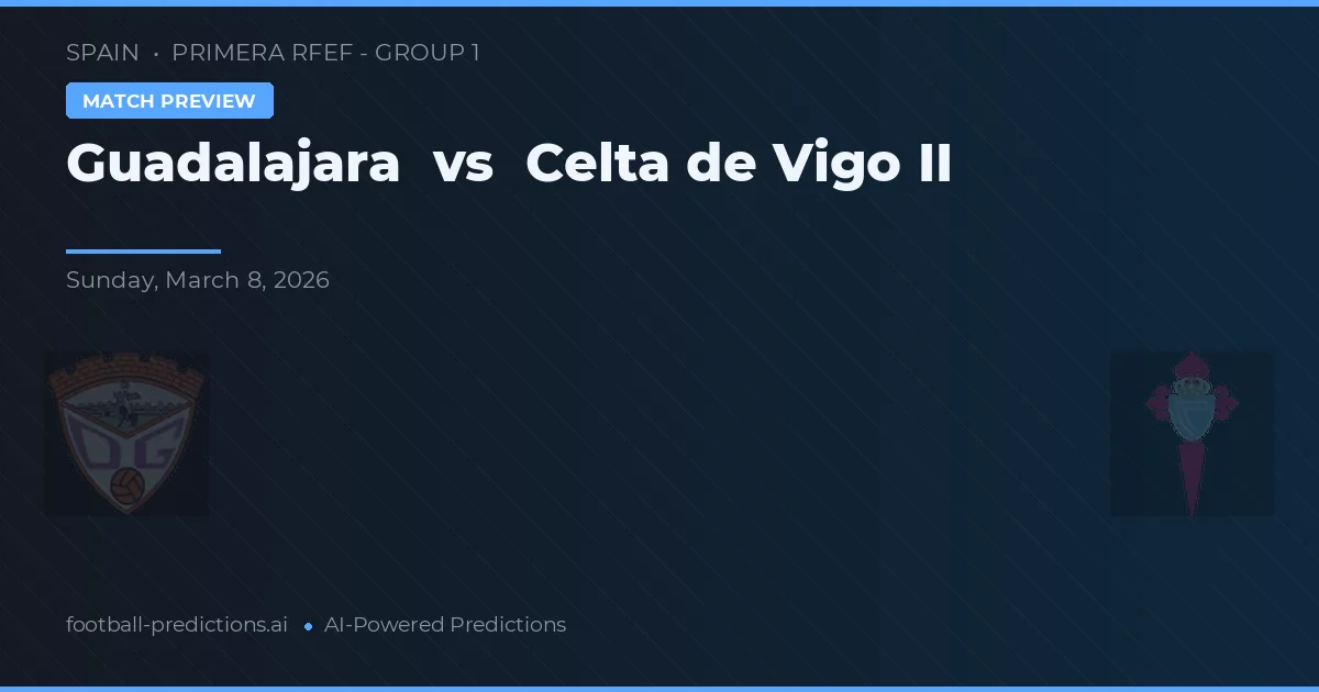 Guadalajara vs Celta de Vigo B — prognóstico e prévia do jogo