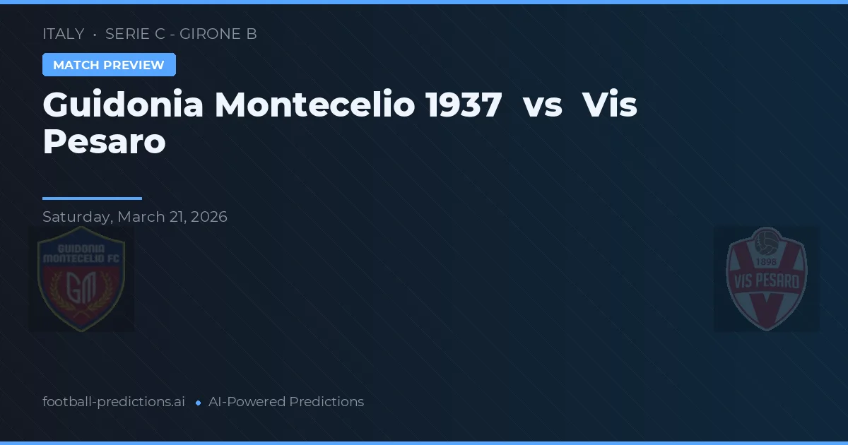 Guidonia Montecelio 1937 vs Vis Pesaro — prognóstico e prévia do jogo