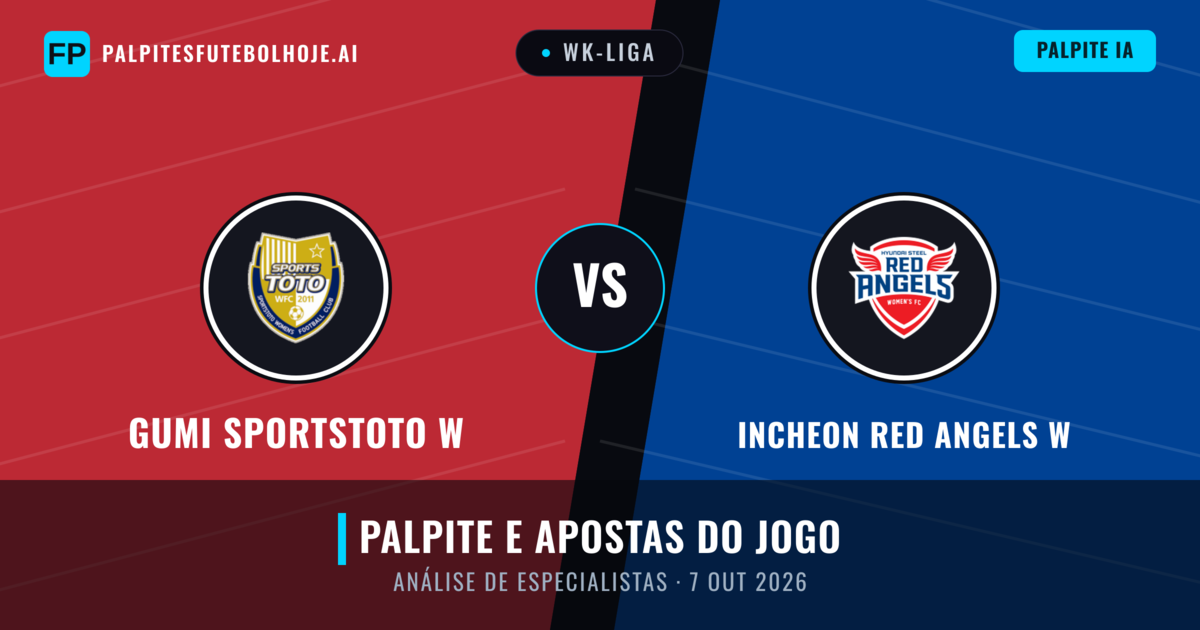 Gumi Sportstoto W vs Incheon Red Angels W — prognóstico e prévia do jogo