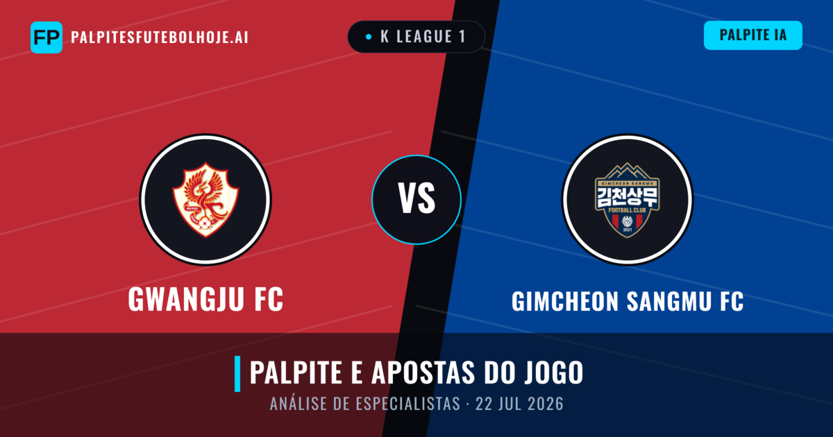 Gwangju FC vs Gimcheon Sangmu FC — prognóstico e prévia do jogo