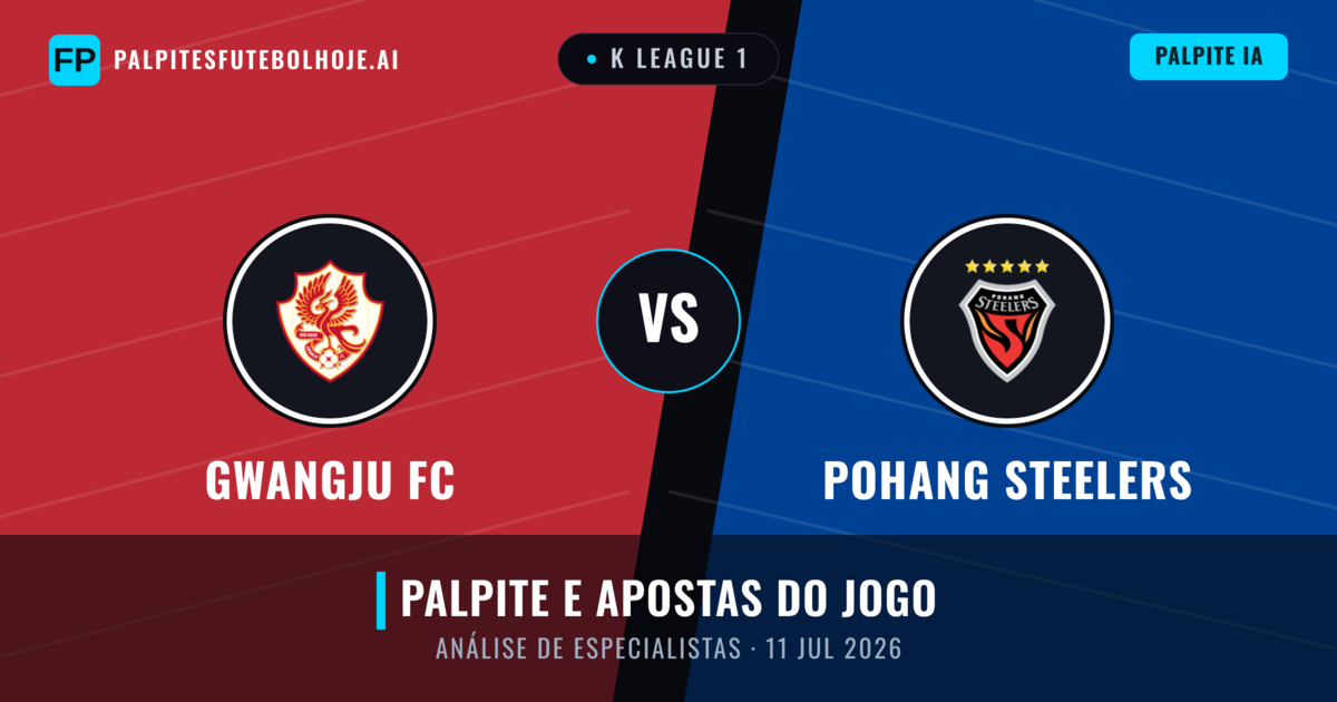 Gwangju FC vs Pohang Steelers — prognóstico e prévia do jogo