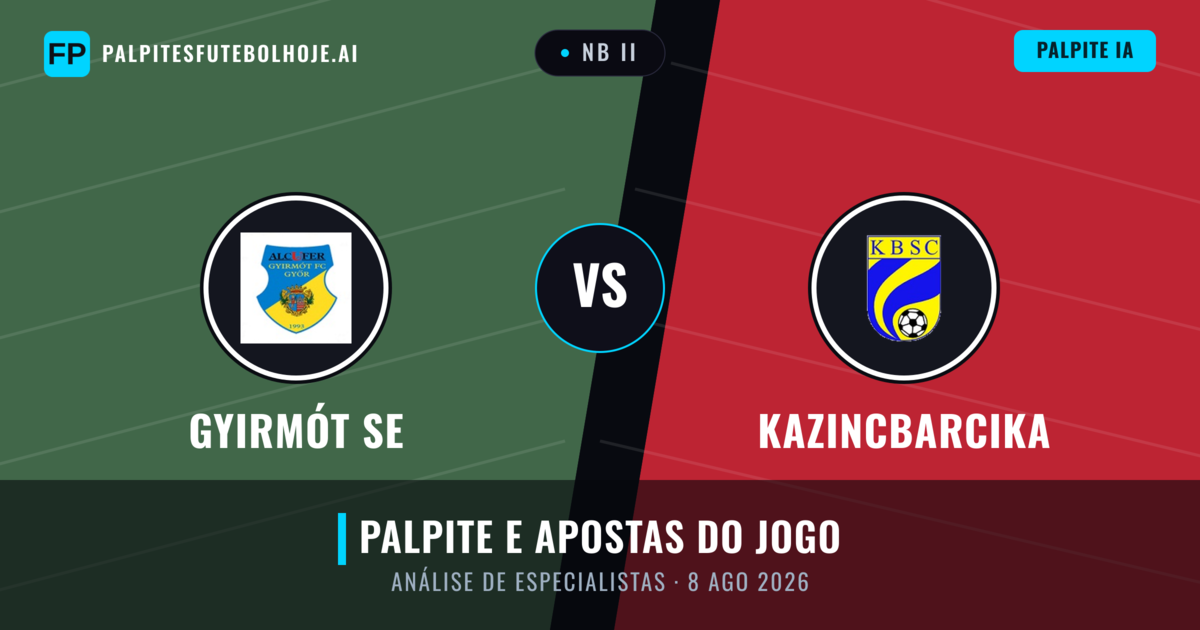 Gyirmót SE vs Kazincbarcika — prognóstico e prévia do jogo