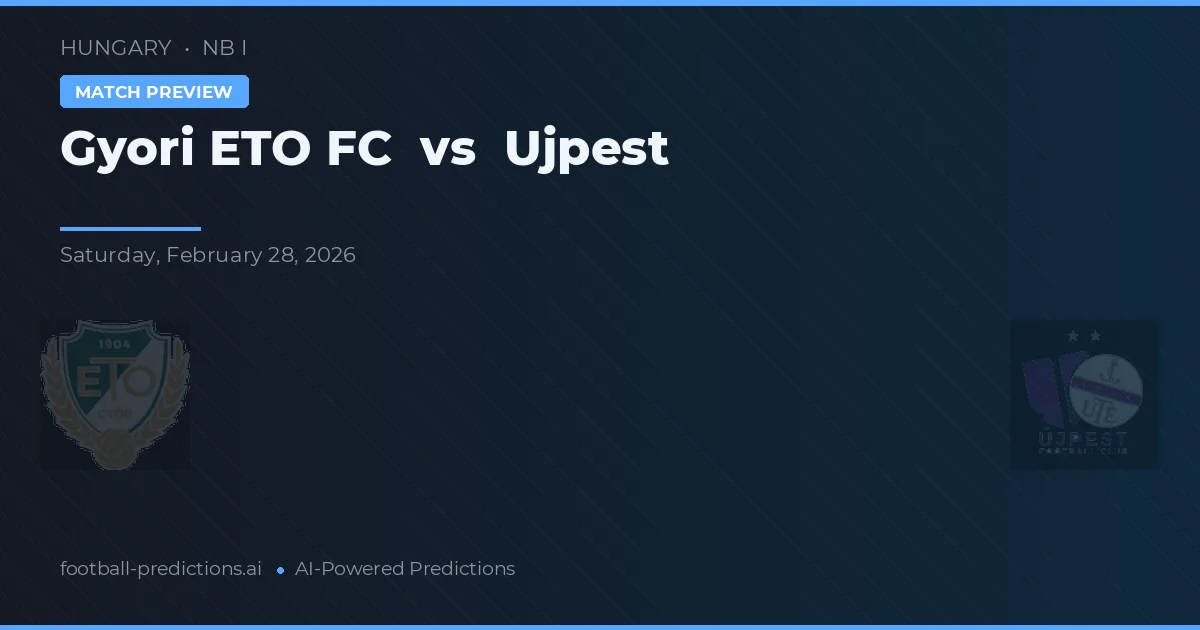 Győri ETO FC vs Ujpest — prognóstico e prévia do jogo
