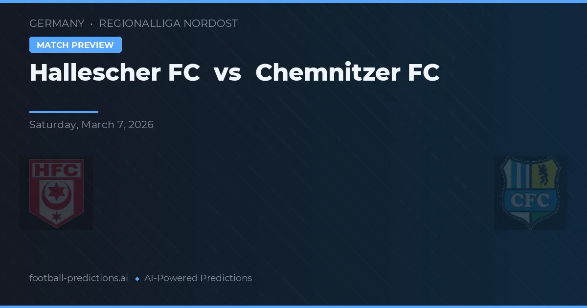 Hallescher FC vs Chemnitzer FC — prognóstico e prévia do jogo