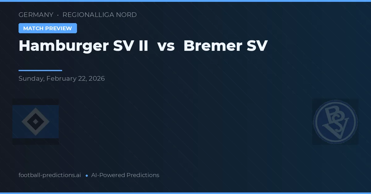 Hamburger SV II vs Bremer SV — prognóstico e prévia do jogo