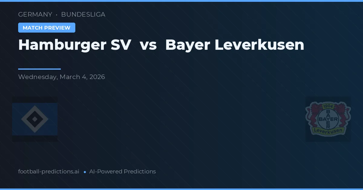 Hamburgo SV vs Bayer Leverkusen — prognóstico e prévia do jogo