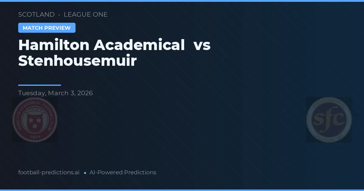 Hamilton Academical vs Stenhousemuir — prognóstico e prévia do jogo