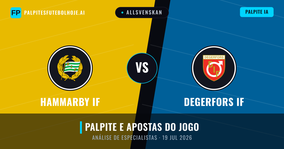 Hammarby IF vs Degerfors IF — prognóstico e prévia do jogo