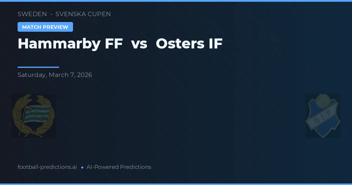 Hammarby IF vs Östers IF — prognóstico e prévia do jogo