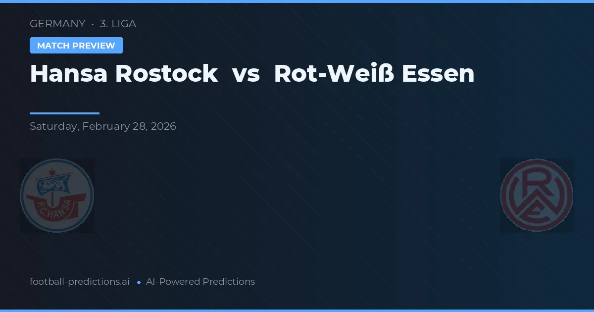 Hansa Rostock vs Rot-Weiß Essen — prognóstico e prévia do jogo