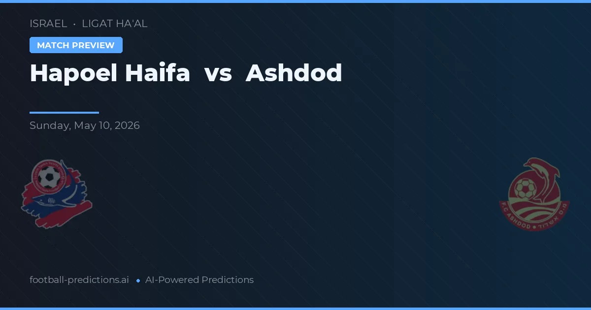 Hapoel Haifa vs Ashdod — prognóstico e prévia do jogo