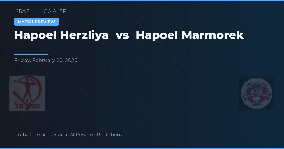 Hapoel Herzliya vs Hapoel Marmorek — prognóstico e prévia do jogo