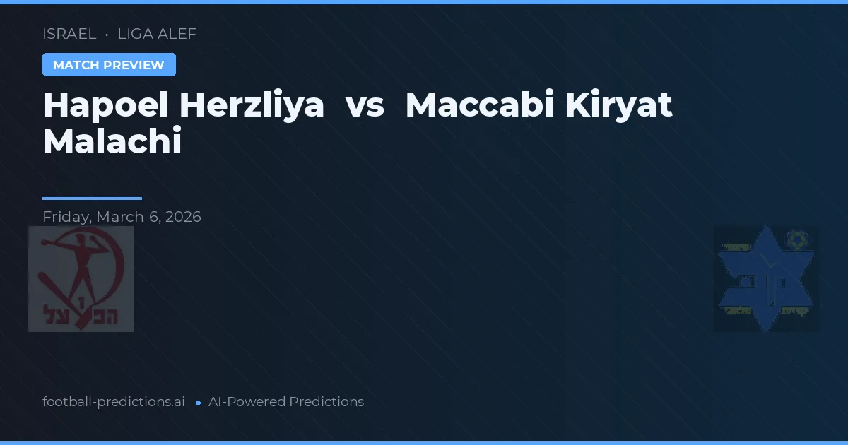 Hapoel Herzliya vs Maccabi Kiryat Malachi — prognóstico e prévia do jogo