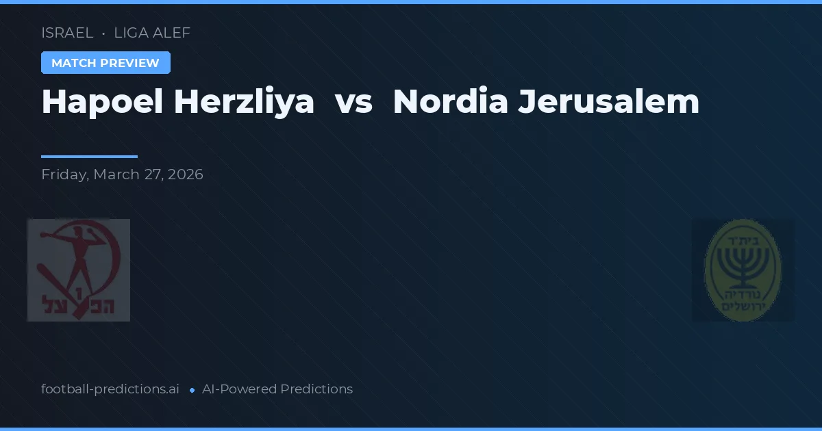 Hapoel Herzliya vs Nordia Jerusalém — prognóstico e prévia do jogo