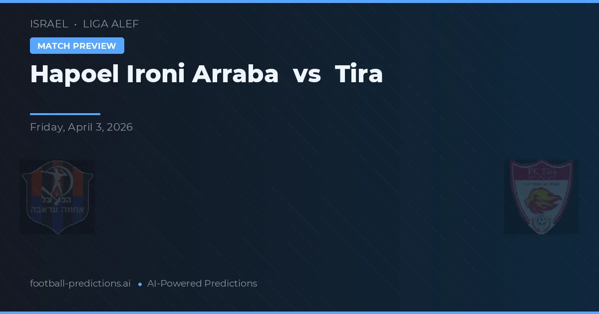 Hapoel Ironi Arraba vs Tira — prognóstico e prévia do jogo