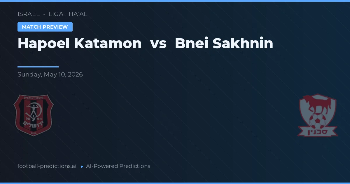 Hapoel Katamon vs Bnei Sakhnin — prognóstico e prévia do jogo