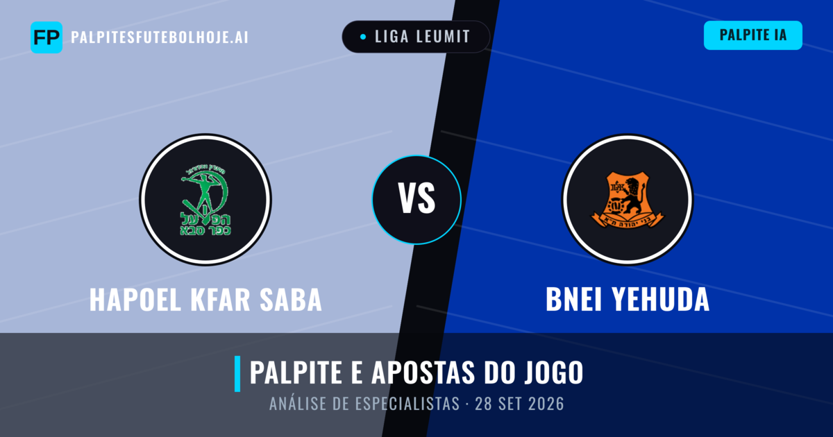 Hapoel Kfar Saba vs Bnei Yehuda — prognóstico e prévia do jogo