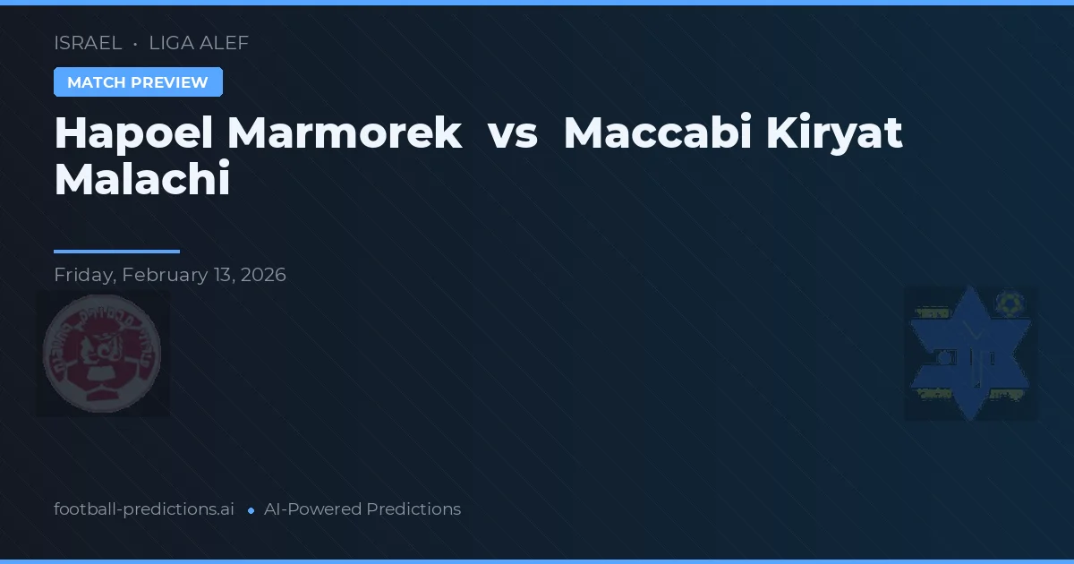 Hapoel Marmorek vs Maccabi Kiryat Malachi — prognóstico e prévia do jogo