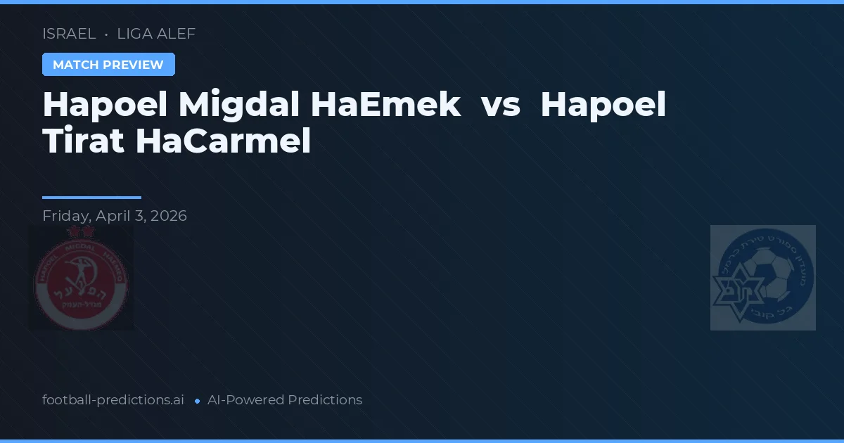 Hapoel Migdal HaEmek vs Hapoel Tirat HaCarmel — prognóstico e prévia do jogo